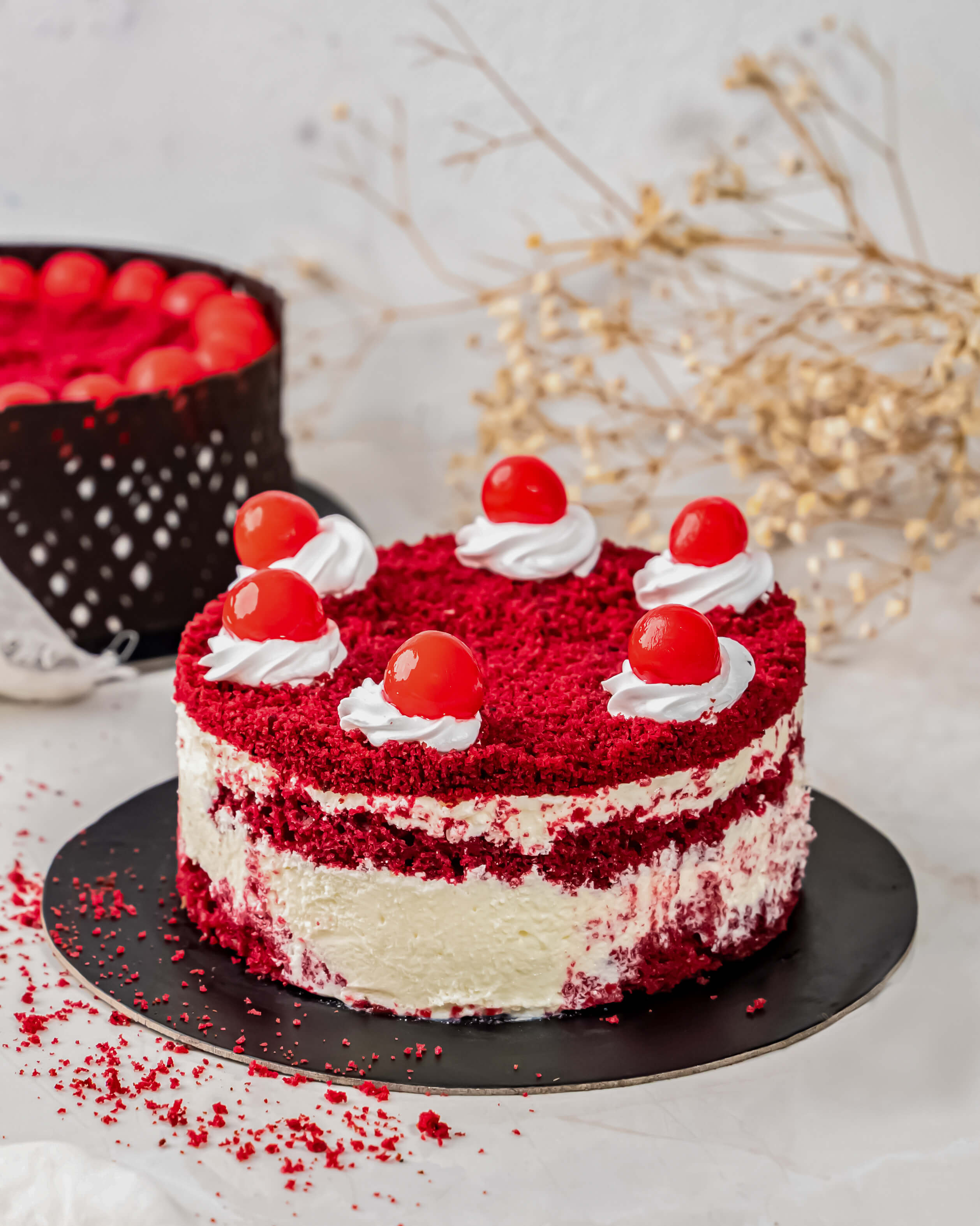 Eggless Red Velvet Cheese Cake – elloras.in